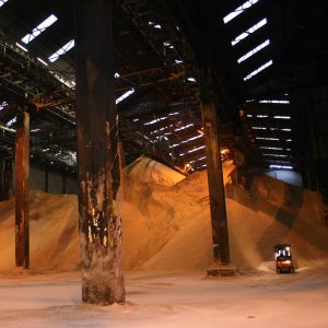 warehouse at sugar cane refinery